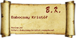 Babocsay Kristóf névjegykártya