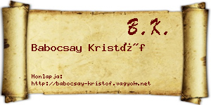 Babocsay Kristóf névjegykártya