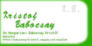 kristof babocsay business card