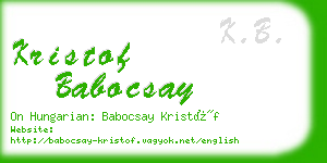 kristof babocsay business card